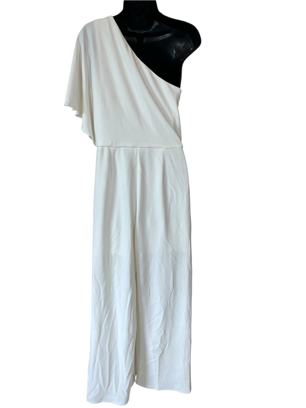 ALEXIA ADMOR Ivory One-Shoulder Ruffle Jumpsuit - Picture 15 of 16